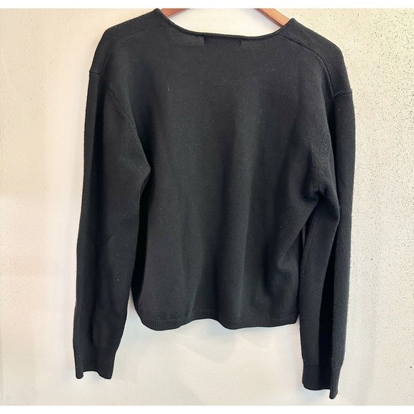 VTG 90s Black Jones New York BOHO beaded tree branch pullover wool sweater SZ XL - Picture 6 of 7